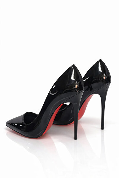 HAYYSHOES AURORA Siyah Rugan Stiletto Kadın Yüksek Topuklu Ayakkabı 10 Cm