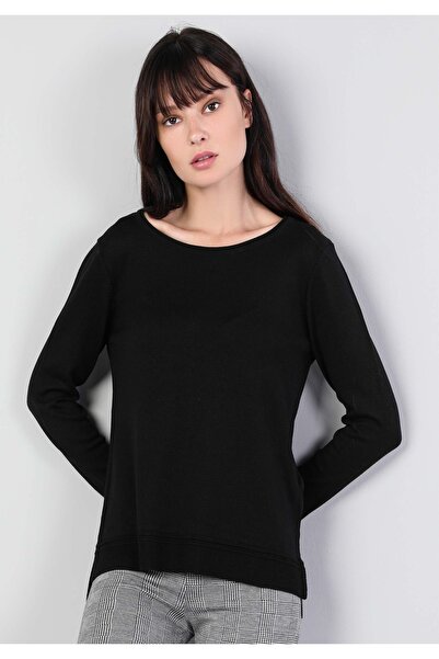 Colin's Γυναικείο μαύρο πουλόβερ Regular Fit Crew Neck Cl1046444