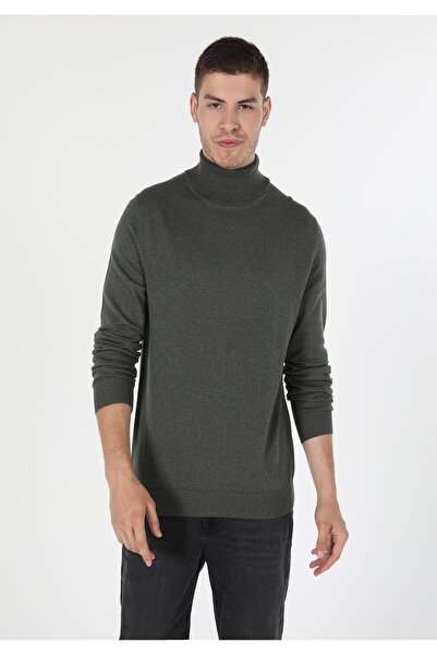 Colin's Pulover kaki pentru bărbați Slim Fit Fisherman