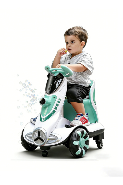 Ma Baby سكوتر كهربائي للأطفال، سكوتر مع قاذف فقاعات، بطارية 6 فولت، مناسب للأ...