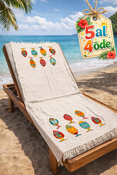 vita Πεστεμάλ Μουσελίνας με στάμπα, 100% βαμβακερό, βιολογικό, πετσέτα παραλί...