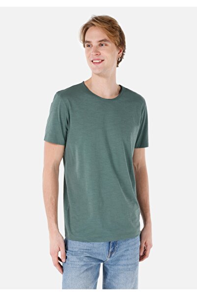 Colin's Ανδρικό πράσινο κοντομάνικο μπλουζάκι με στρογγυλή λαιμόκοψη και κανο...