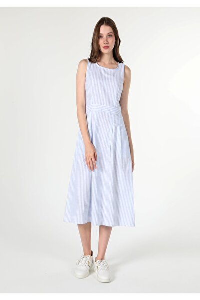 Colin's Slim Fit Pamuklu Kadın Mavi Elbise