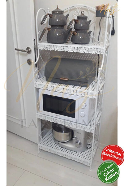 Ferforje Naz tasarım Naz Tasarım Ferforje 4 Katlı Geniş Dantel Detaylı Çok Am...