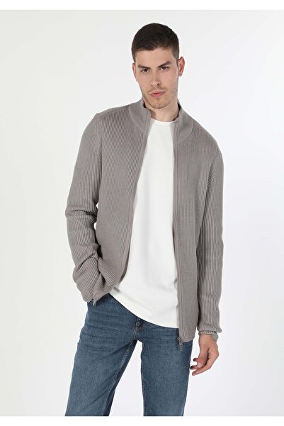 Colin's Slim Fit Erkek Gri Hırka
