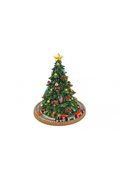 AZAY CASA Decorațiune de Crăciun, brad mic muzical cu trenuleț, Ø15 x H18,5 cm