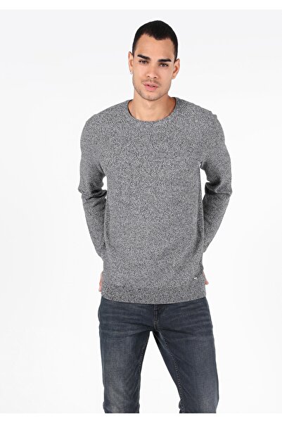 Colin's سترة رمادية للرجال ذات رقبة مستديرة وقصة عادية