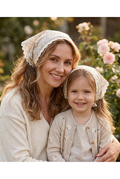 Mufincollection Mother-Daughter Combination Bandana – Cotton Daisy Patterned ...
