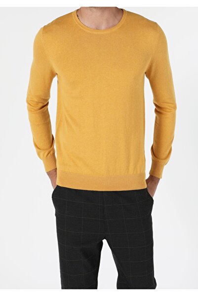 Colin's Regular Fit Yuvarlak Yaka Erkek Sari Kazak