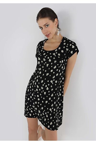 Colin's Rochie neagră cu mânecă scurtă pentru femei Regular Fit