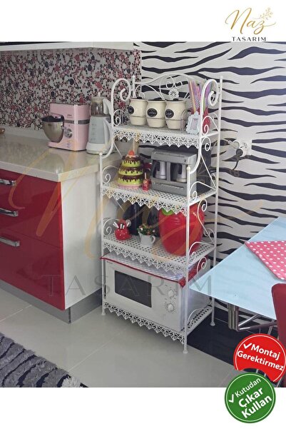 Ferforje Naz tasarım Naz Tasarım Ferforje 4 Katlı Üçgen Dantel Detaylı Çok Am...