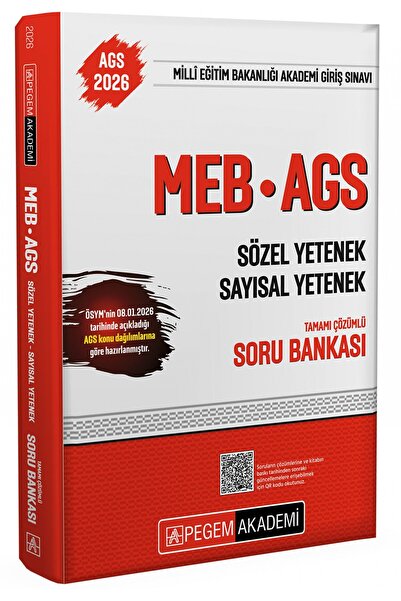 Pegem Akademi Yayıncılık Pegem 2026 MEB-AGS Sözel-Sayısal Yetenek Soru Bankas...
