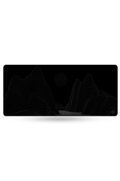 QwertyKey Mousepad Deskmat Flow Negru închis 4mm cu margini cusute