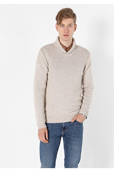 Colin's Regular Fit Sal Collar Men's White Sweater