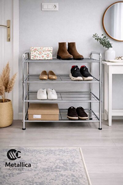 Metallica Concept Çağla 4 Katlı Ayakkabılık Düzenleyici Çok Amaçlı Raf Konsep...