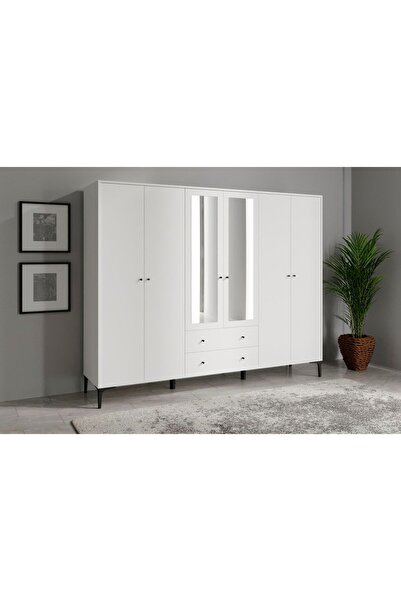 VENATTO Focus 6 Kapılı Aynalı Dolap (%100MDF)