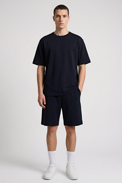 TOMMY LIFE Σετ ανδρικών σορτς σε μπλε ναυτικό χρώμα, oversized εφαρμογή, βασι...