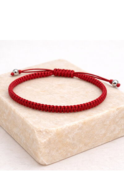 TREND Kırmızı Hediye Makrome Bileklik - El Yapımı, Ayarlanabilir, Unisex Tasa...