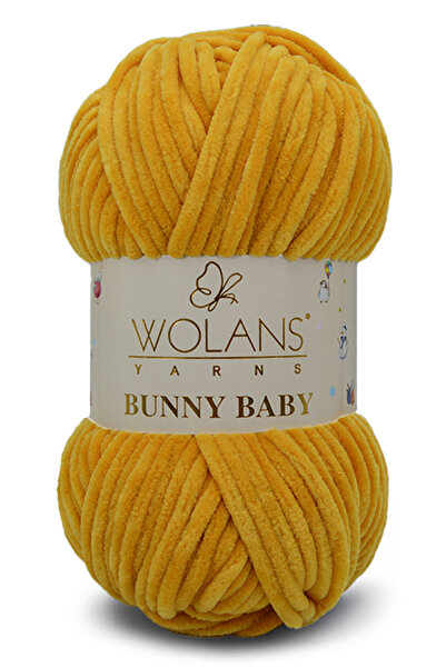 WOLANS 437 Μουσταρδί Χρώμα Soft Velvet Bunny Baby Knit - Μαλακό νήμα κουβέρτας