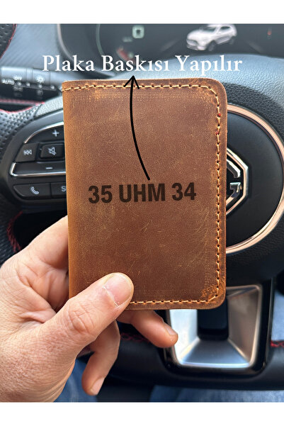 Leather Anatolia Hakiki Deri Araç Ruhsat Kılıfı, Kişiye Özel İsimli Ruhsat Kabı