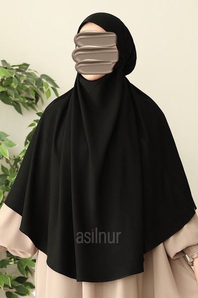 ASİLNUR Μεταξωτό Σουφλέ Στρογγυλό Μαύρο από τη Μεδίνα