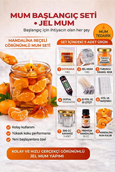 MUMTEDARİK JEL MUM YAPIM SETİ - MANDALİNA REÇEL YAPIMI