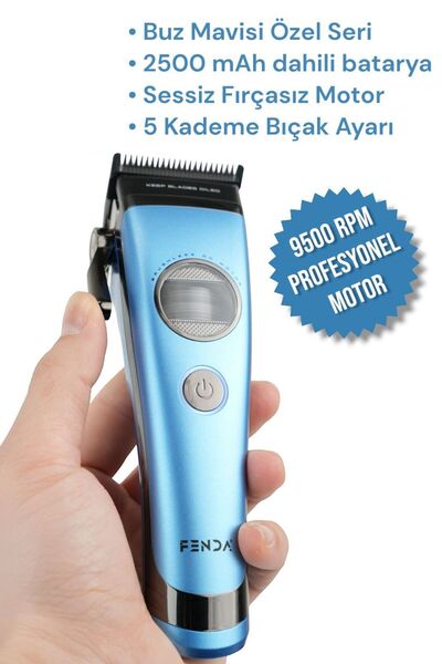 Fenda Profesyonel Saç Sakal Tıraş Makinesi Şarjlı Berber Tipi 9500 RPM Güçlü ...