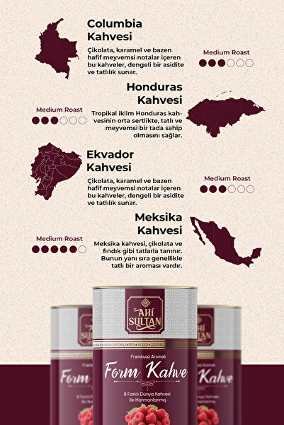 AHİ SULTAN Form Kahvesi 8 Farklı ve Frambuaz Içerikli 100 G