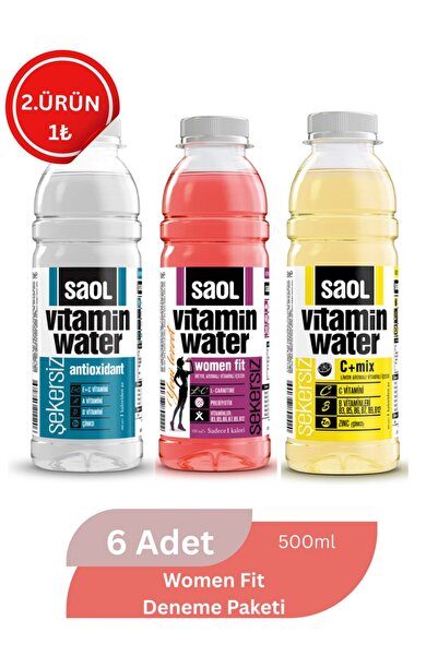 saol vitamin water Women Vitality Pack - Women Fit Antioxidant C+Mix 6’lı Pak...
