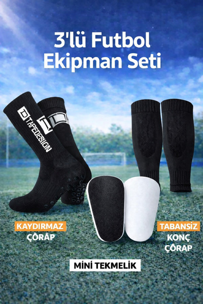 Tayzon 3’lü Futbol Seti Mini Tekmelik + Kaydırmaz Çorap + Tabansız Konç Çorap