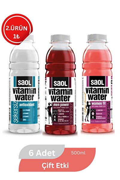 saol vitamin water Dual Fit Pack - Men Power Women Fit Antioxidant 6’lı Paket...