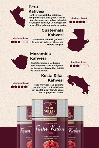 AHİ SULTAN Form Kahvesi 8 Farklı ve Frambuaz Içerikli 100 G