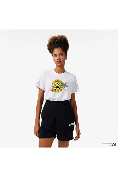 Converse X Tom & Jerry Unisex Beyaz T-Shirt