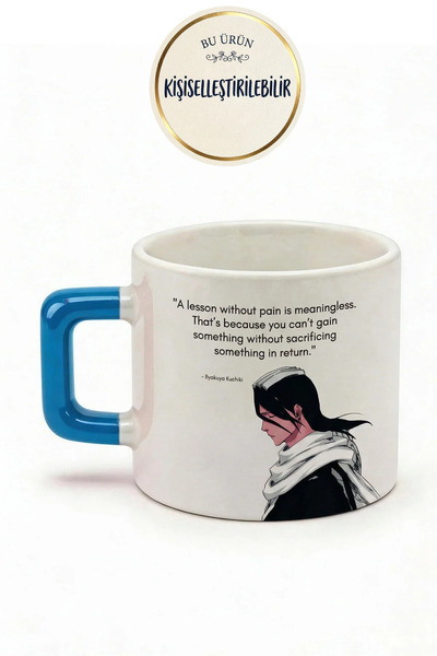 DeseneBak Bleach Byakuya Baskılı Seramik Hediye Kupa Bardak Kişiye Özel Kişis...