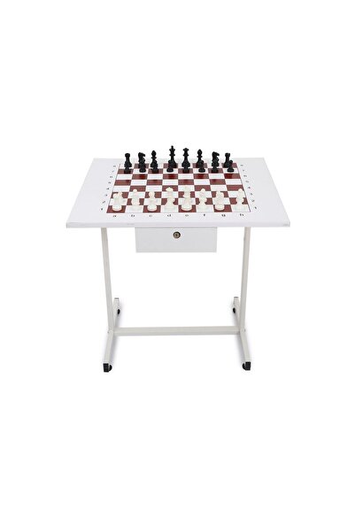 OKULGEN Satranç Masası 60*80 Metal Ayaklı Taşlar Dahil