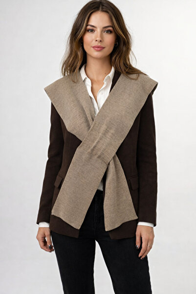 Sebir Moda Μονόχρωμο πλεκτό ακρυλικό σάλι γραφείου καθημερινής χρήσης