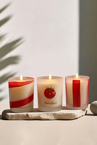 Rakle Pomodoro El Yapımı 3'lü Mum Seti 120 gr
