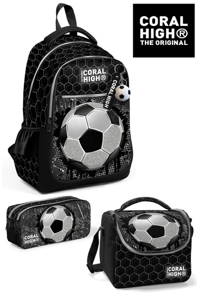 Coral High FUTBOL DESENLİ 3'LÜ ÇANTA SETİ