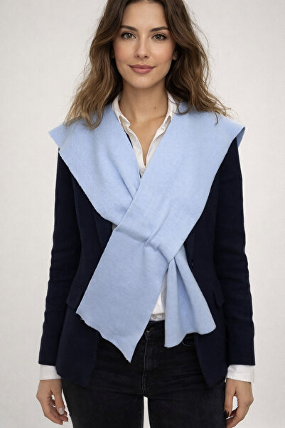 Sebir Moda شال مكتبي يومي من الأكريليك بلون واحد