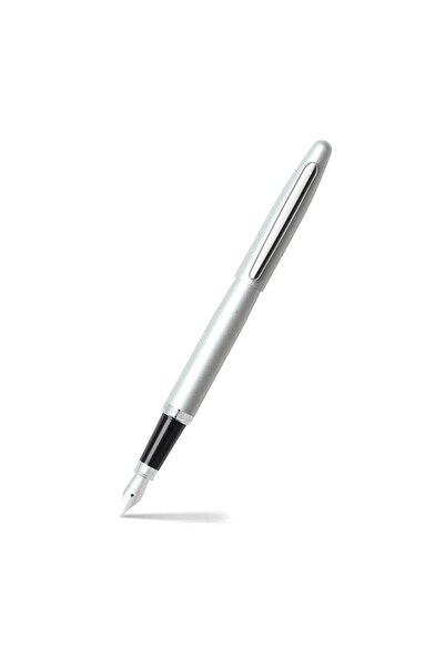 Sheaffer قلم Vfm E9400 ستروب فضي مع حواف مطلية بالكروم متوسطة الحجم