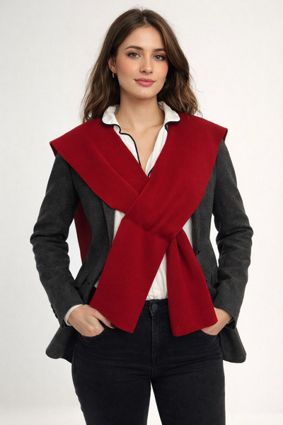 Sebir Moda Tek Renk Triko Akrilik Günlük Ofis Şalı