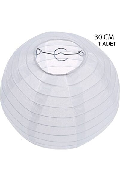 partidolu Çin Feneri Asma Süs Beyaz Renk 30 cm 1 Adet Hallow gösteri yılbaşı