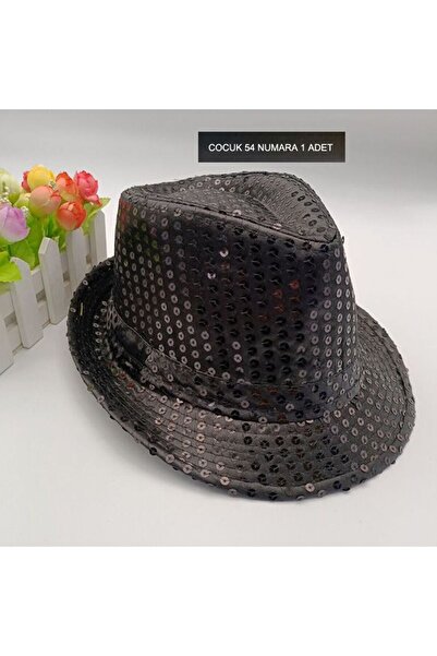 Pandoli Partidolu Siyah Renk Pullu Michael Jackson Şapkası Çocuk 6/7 Yaş 1 Ad...