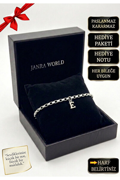 JANRA WORLD Lettering Stainless Steel Bracelet, Tarnish Resistant, Silver Col...