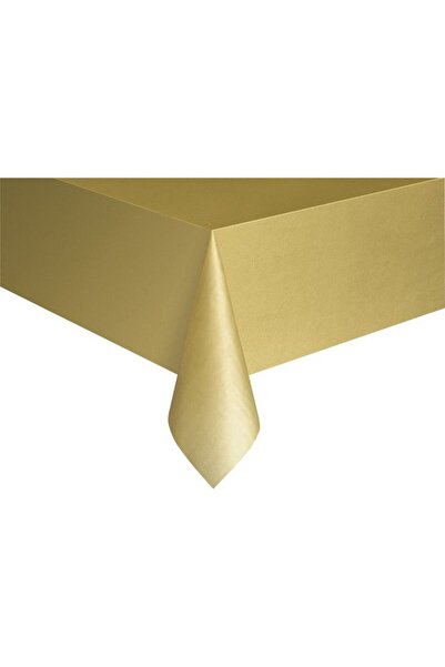 partidolu Plastic Party Tablecloth Gold Color 274 cm