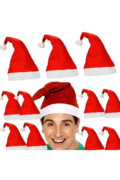 partidolu Штучна вовна Санта Клаус Новорічна шапка для дорослих 12 штук PNE
