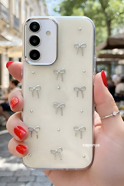 Ceponya جراب لهاتف Galaxy S24 Plus بتصميم وسادة هوائية وغطاء عمود شفاف فضي