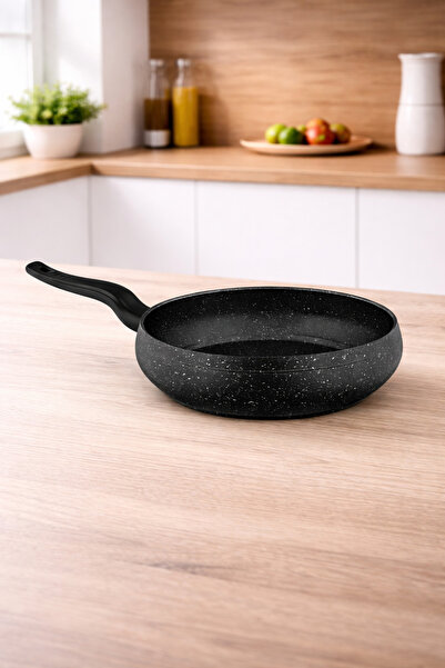 LAVONNI Granit Pro 28 Cm Güveç Tava Siyah Bakalit Saplı Yanmaz Yapışmaz