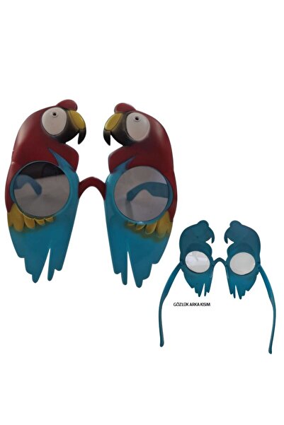 partidolu نظارات حفلات استوائية هاوايان على شكل ببغاء باللون الأزرق والأحمر