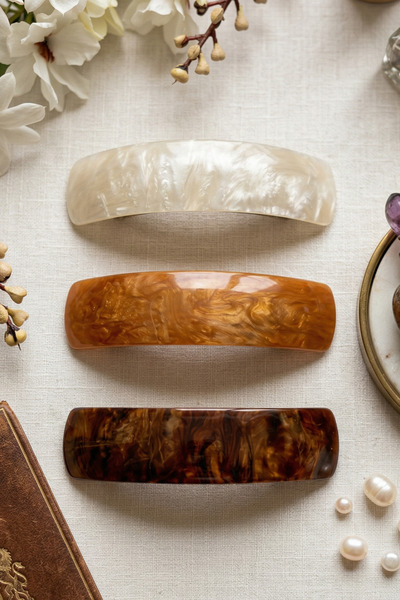 PETEK Φουρκέτα 3 τεμαχίων με αυτόματο κλιπ με μεγάλο κόκκαλο